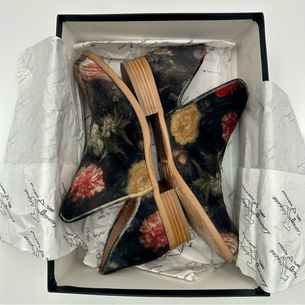 Ateliers Women’s Zale Floral Black Velvet Chic Slip On Luxury Ankle Boots 9M - Picture 3 of 13